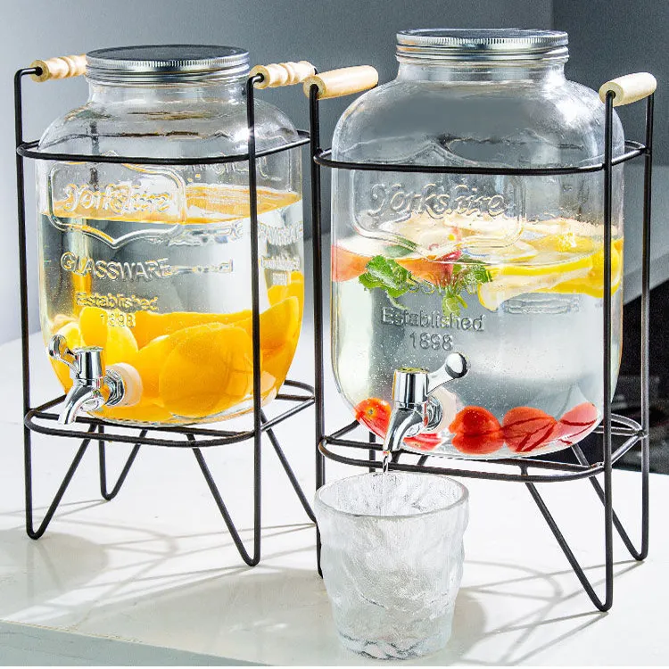 Wholesale Refrigerator  Cold Water Large Capacity Bucket with Tap Household Soak Coke Bucket Juice Glass Bottle