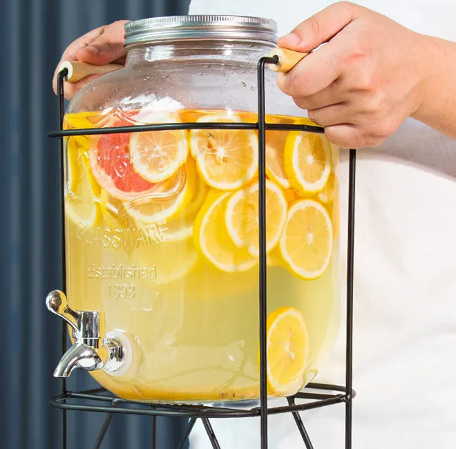 Wholesale Refrigerator  Cold Water Large Capacity Bucket with Tap Household Soak Coke Bucket Juice Glass Bottle