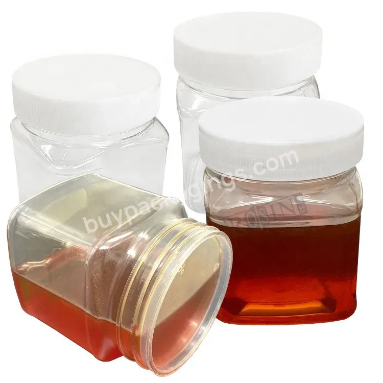 Wholesale Reusable 8oz Transparent 500ml Empty Plastic Waterproof Honey Jam Storage Container Jar With Lid
