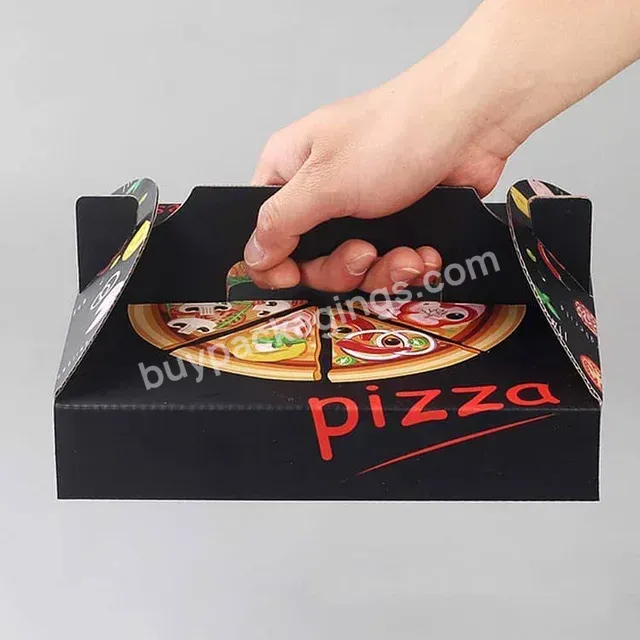 Wholesale Reusable Biodegradable Kraft Cheap Corrugated Takeaway Pizza Box With Handle