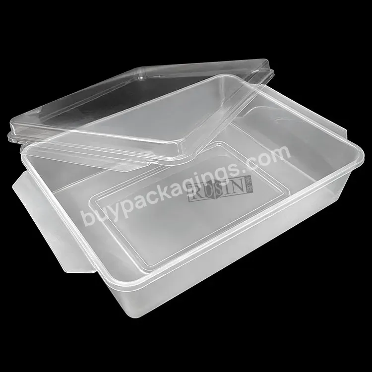 Wholesale Reusable Heavy Plastic Clear Mini Cake Storage Container Drawer With Lid For Cake Shop Packaging Tray