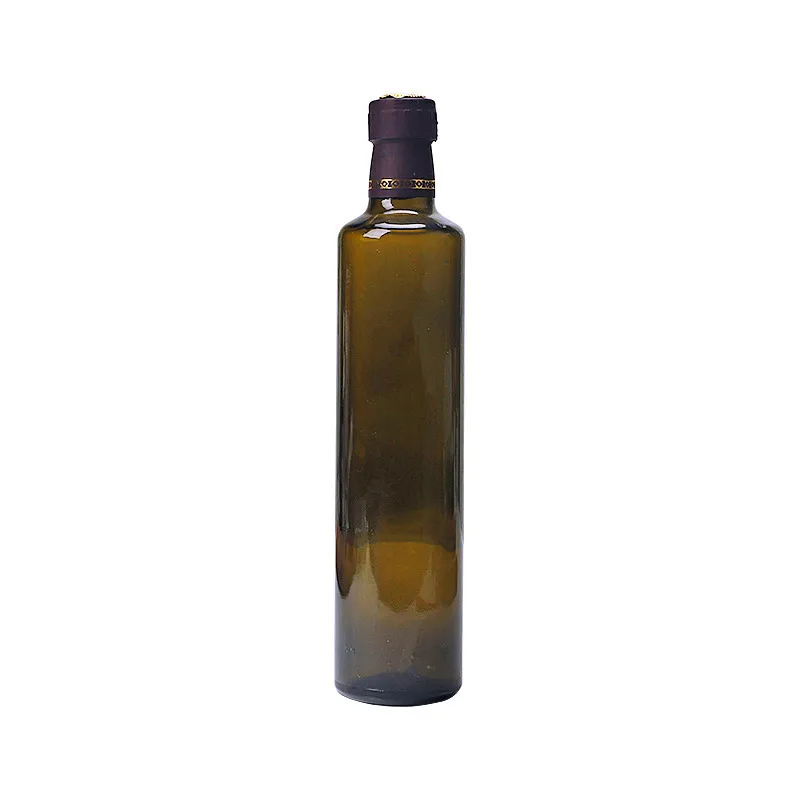 Wholesale Round Bottom 250ml Square Bottom Dark Green Brown 500ml Olive Oil Glass Bottle