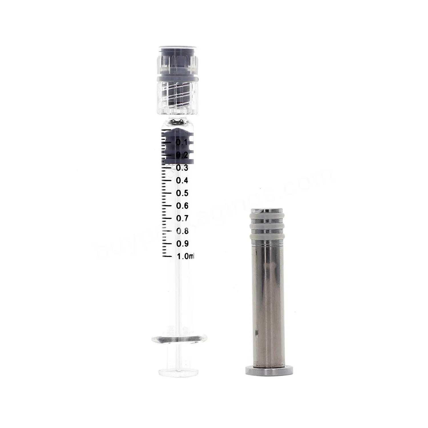 Wholesale Scale Empty 1ml Luer Lock Distillate Oil Prefilled Glass Syringe With Metal Plunger