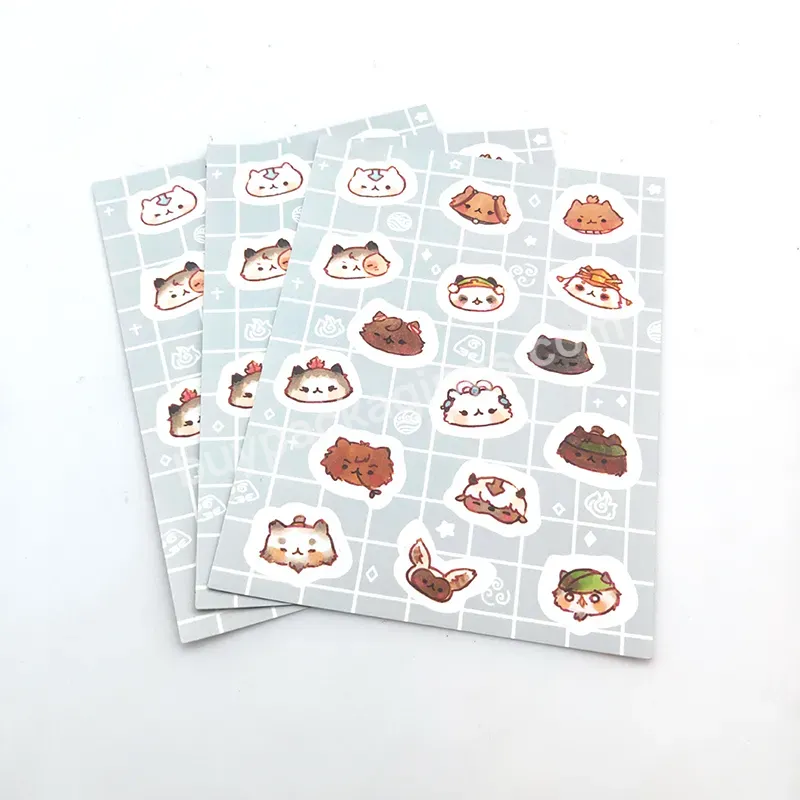 Wholesale Self Adhesive Paper Kiss Cut Stickers Cartoon Promotional Waterproof Custom Sticker Sheet