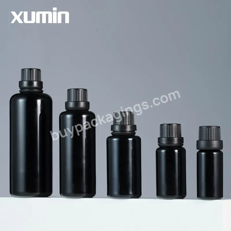 Wholesale Serum Bottle Black 10ml 15ml 30ml 50ml 100ml Glass Black Essential Oil Bottles Luxury Skin Care Serum Bottle Glass