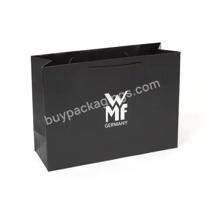 Wholesale Shopping Bag Black Cardboard Gold Customized Logo Printed Paper Bags
