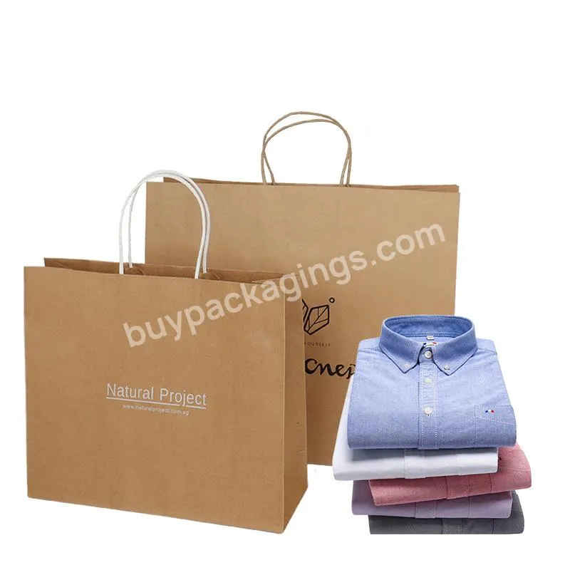 Wholesale Shopping Gift Clothing Tote Bags Women's Down Clothes Packaging Bags Kraft Paper Hand Bags