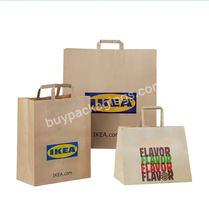 Wholesale Shopping White Black Brown Take Away Twisted Handle Kraft Paper Bag
