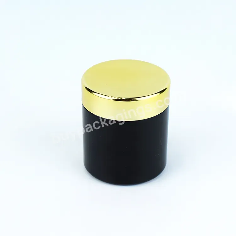 Wholesale Smell Proof Frosted Black Amber White Custom 4oz 8oz Glass Cosmetic Skin Care Child Proof Container Jar Gold Lid