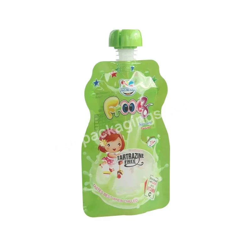 Wholesale Soft Food Grade Custom Printed Logo Aluminum Foil Plastic Drinks Juice Packing Stand Up Pouch Spout Bag