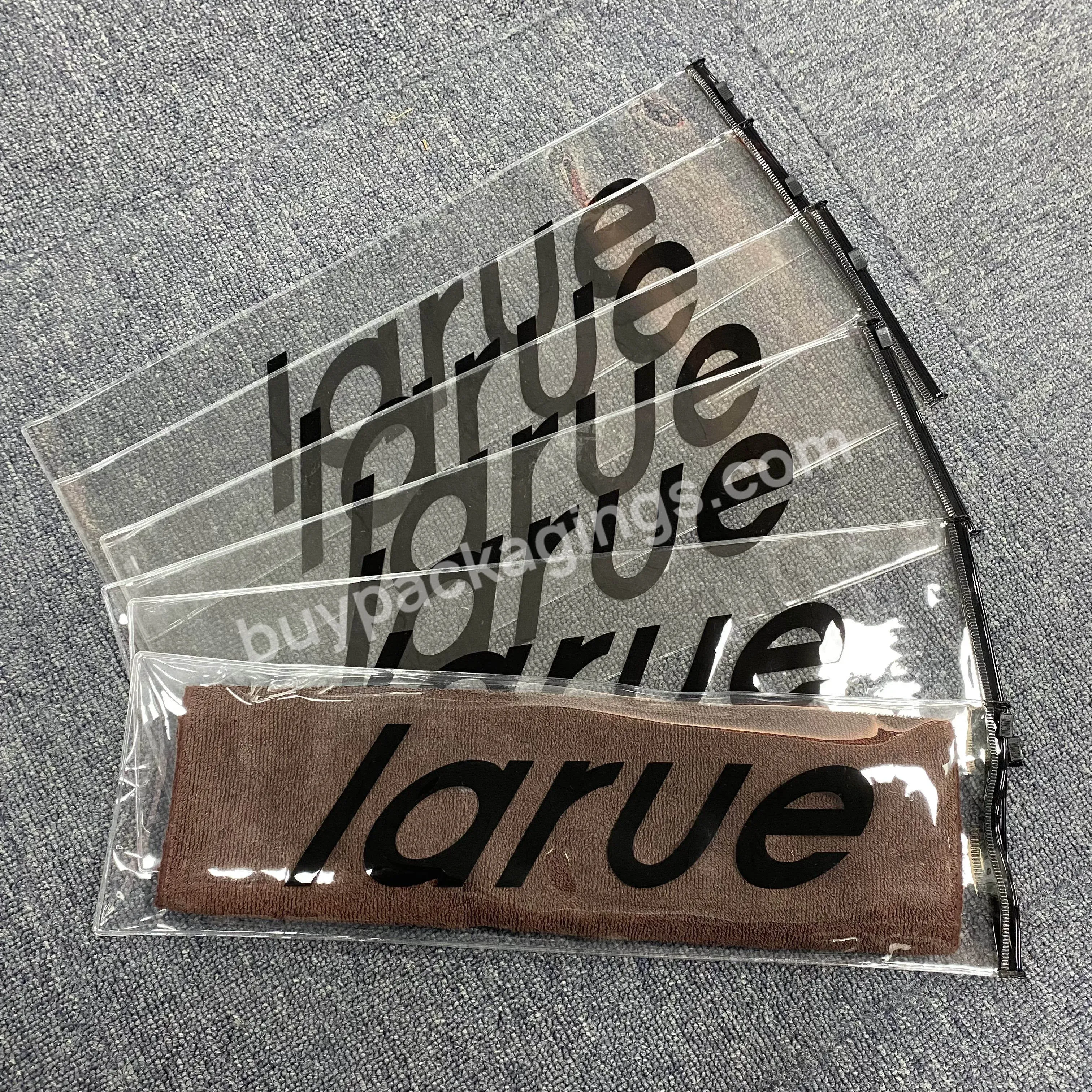 Wholesale Specially Design Vertical Type Pvc Frosted Zipper Bag Custom Size Logo Print Clear Plastic Waterproof Packaging