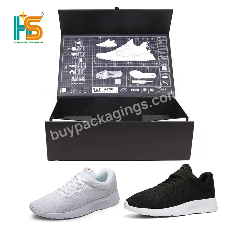 Wholesale Sport Shoe Paper Packaging Box Folding Magnet Custom Large Logo Luxury Printed Cardboard Foldable Shoe Box