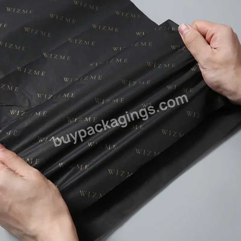 Wholesale Spot Black With Gold Logo Waterproof Tear-proof Bouquet Clothes Wrapping Paper