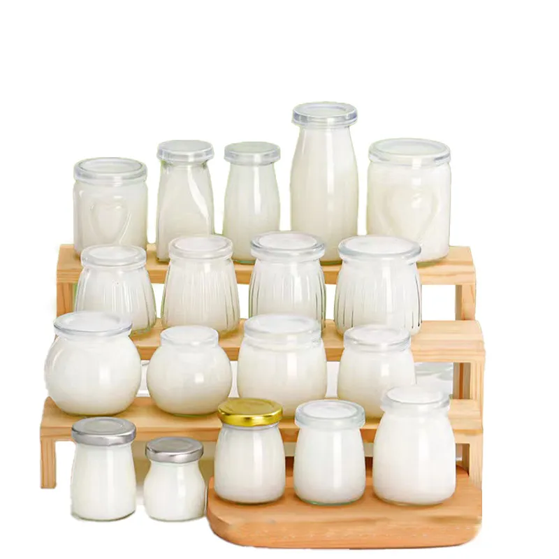 Wholesale spot pudding bottle fresh milk bottle yogurt pudding glass bottle 50ml 100ml 150ml