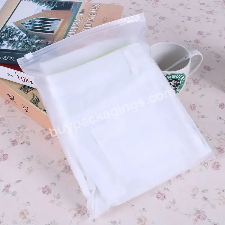 Wholesale Stock Eco-friendly Custom Frosted Pe Poly Zip Lock Tshirt Garment Packaging Plastic Bag//