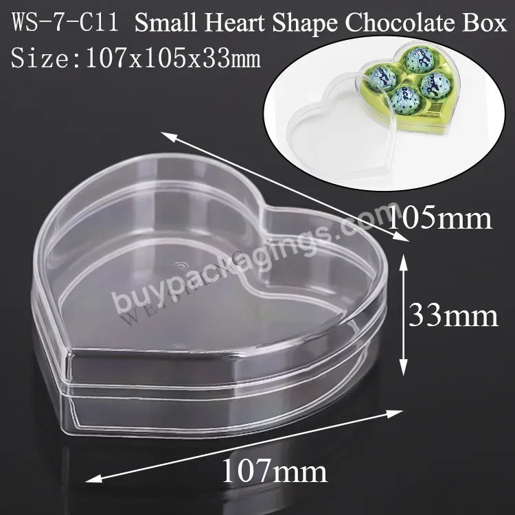 Wholesale Storage Cake Candy Gift Box Empty Heart Shaped Container Chocolate Box Clear Plastic Case For Cookie Packaging Case