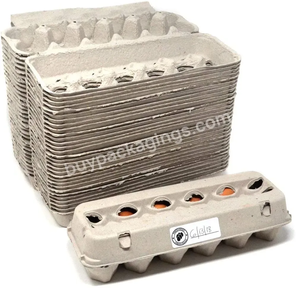 Wholesale Supermarket Transparent Pulp Egg Carton Egg Tray 4 6 10 12 15 30 Holes Egg Tray