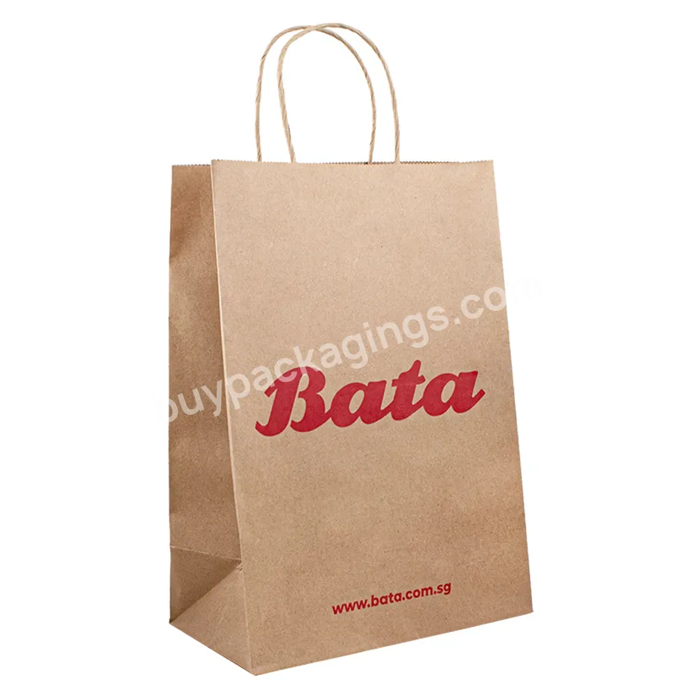 Wholesale Take Away Brown Biodegradable Paper Bag