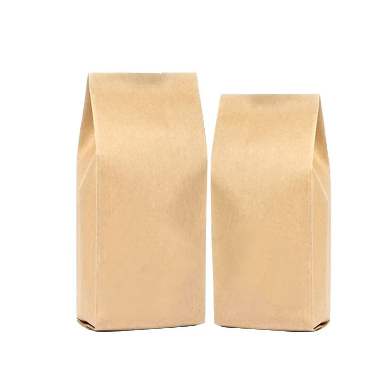 Wholesale tea snack nuts packaging kraft paper food side gusset bags