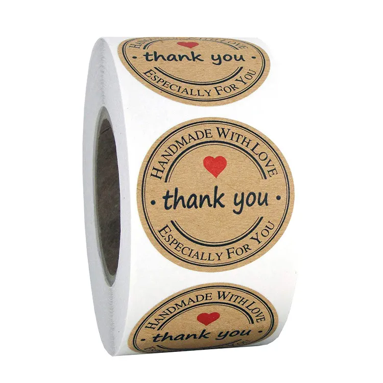 Wholesale Thank You Stickers Self Adhesive Rolls Small Business Packaging Label Thank You Stickers 500