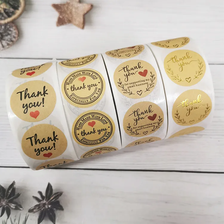 Wholesale Thank You Stickers Self Adhesive Rolls Small Business Packaging Label Thank You Stickers 500