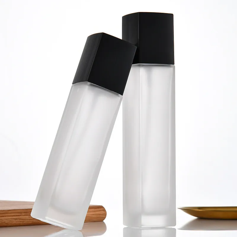 Wholesale Thickened Bottom Cosmetic For Skin Care Rounded Mouth Customized Size Frosted Glass Bottle