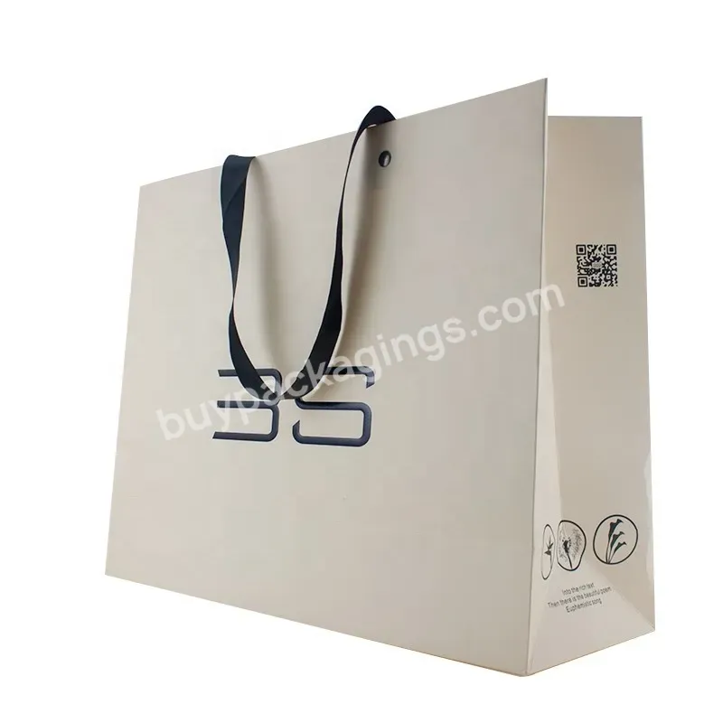 Wholesale Top Quality Oem Custom Eco-friendly Clothes White Ivy Cardboard Paper Gift Shopping Bag