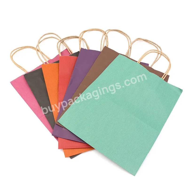 Wholesale Tote Bag Custom Printed Kraft Paper Bags Gift Shopping Packaging Bags With Logos