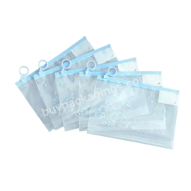 Wholesale Transparent Frosted Zipper Bag Underwear Clothing Packaging Bag