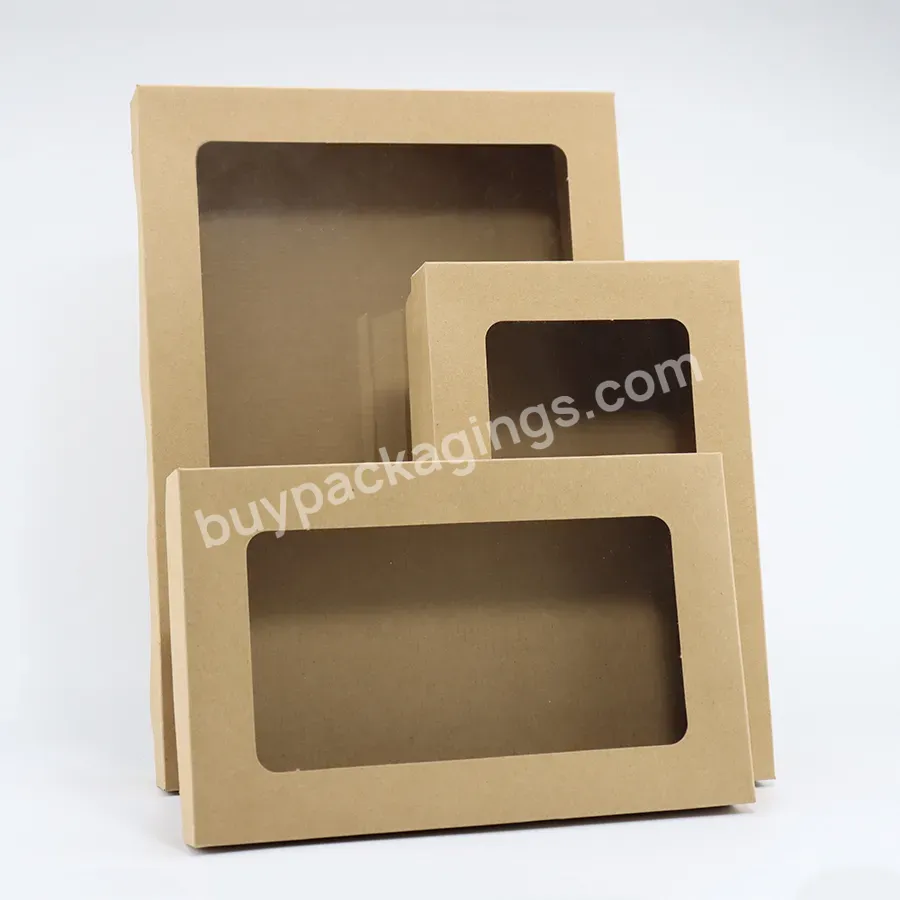 Wholesale Trays Square Catering Tray Brown Kraft Lid With Pet Window/no Assembly