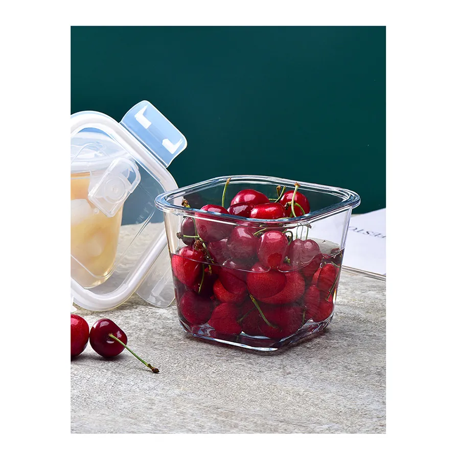 Wholesale Two Size Kitchen Snacks Storage Jar Sealed Well Fresh-keeping Box Glass Food Can Glass Bottle