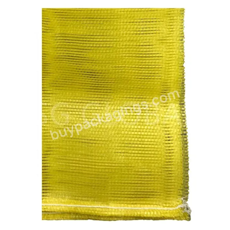 Wholesale Uv Treated Yellow Pp Woven Bag Firewood Packaging Mesh Bag