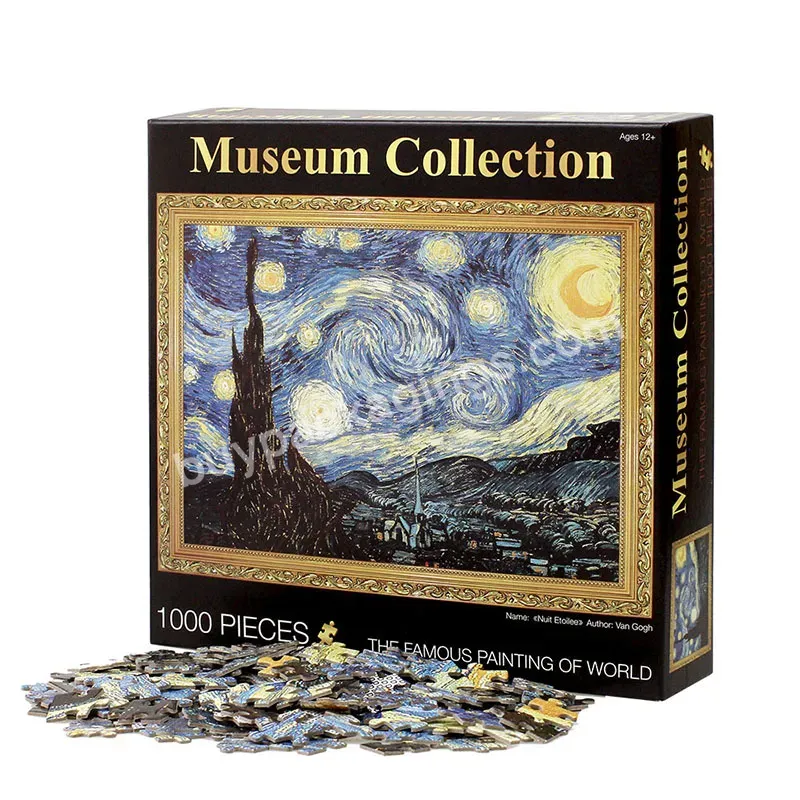 Wholesale Van Gogh Puzzle Jigsaw 1000 Pieces Luxury Cardboard Paper Kid Adult Puzzles Custom Picture For Promotion Gift Prize - Buy Custom Printing Personalized Brain Game 1000 Pieces Adult Jigsaw Puzzles Oem 1000pcs Puzzles,Custom Printing Cardboard