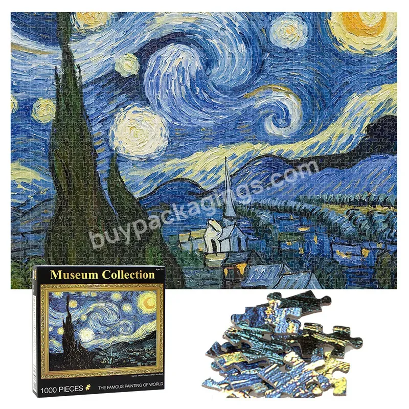 Wholesale Van Gogh Puzzle Jigsaw 1000 Pieces Luxury Cardboard Paper Kid Adult Puzzles Custom Picture For Promotion Gift Prize - Buy Custom Printing Personalized Brain Game 1000 Pieces Adult Jigsaw Puzzles Oem 1000pcs Puzzles,Custom Printing Cardboard