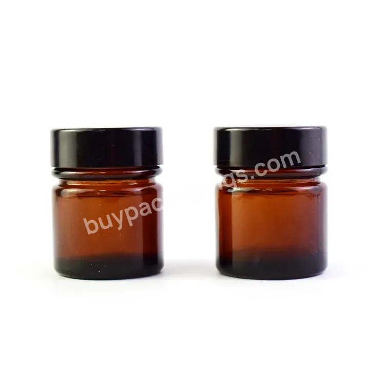 Wholesale Vial Jar 1oz 30ml Amber Uv Glass Jar Spray Any Color Glass Container Jar With Plastic Black Lid