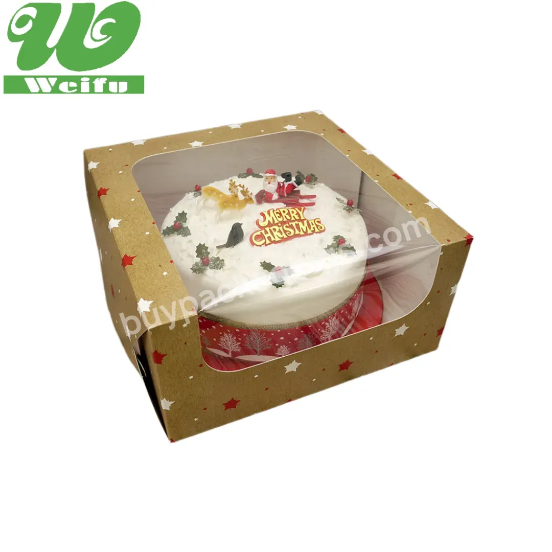 Wholesale White 6/8inch Portable Cupcake Transparent Window Bakery Packaging With Handle Take Away Food Cake Boxes