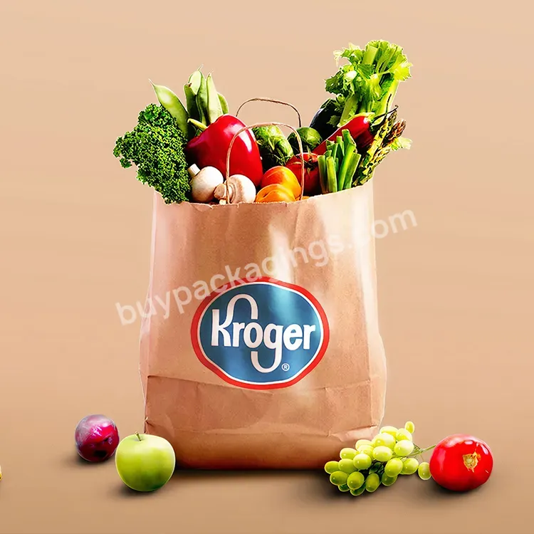 Wholesale White Brown Craft Food Packaging Takeaway Paper Packing Bags With Your Own Logo