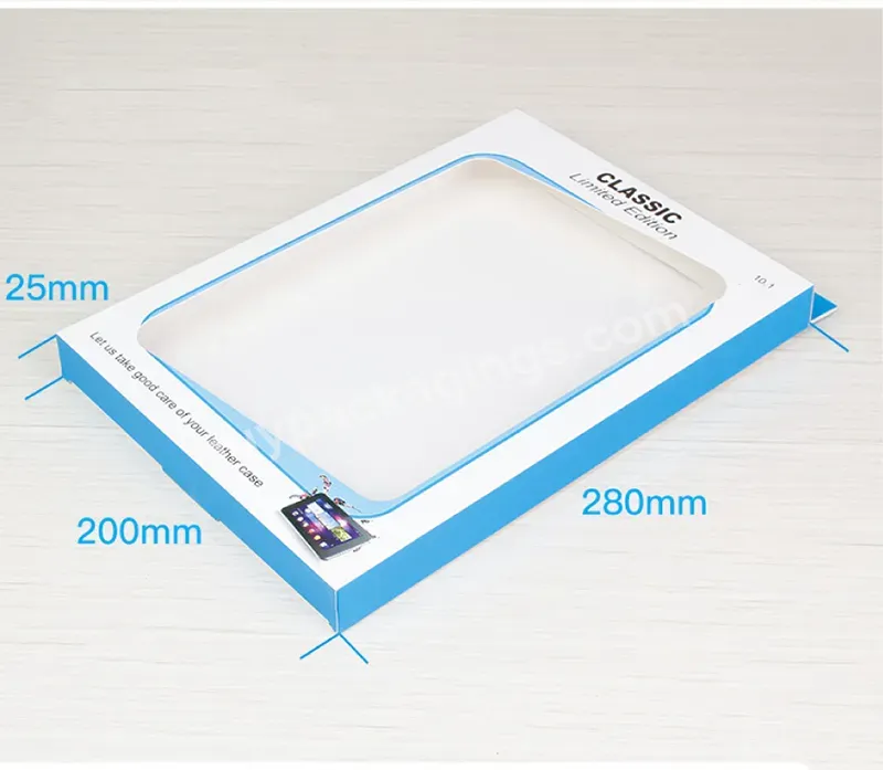 Wholesale White Card Paper Retail Package Apple Pad Tablet Pvc Leather Case Cover Packaging Large Windows Box