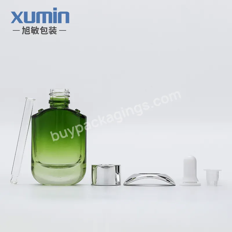 Wholesale White/green Cosmetic Glass Dropper Bottle 30ml For Glass Dropper For Cosmetic Essential Oil Bottle