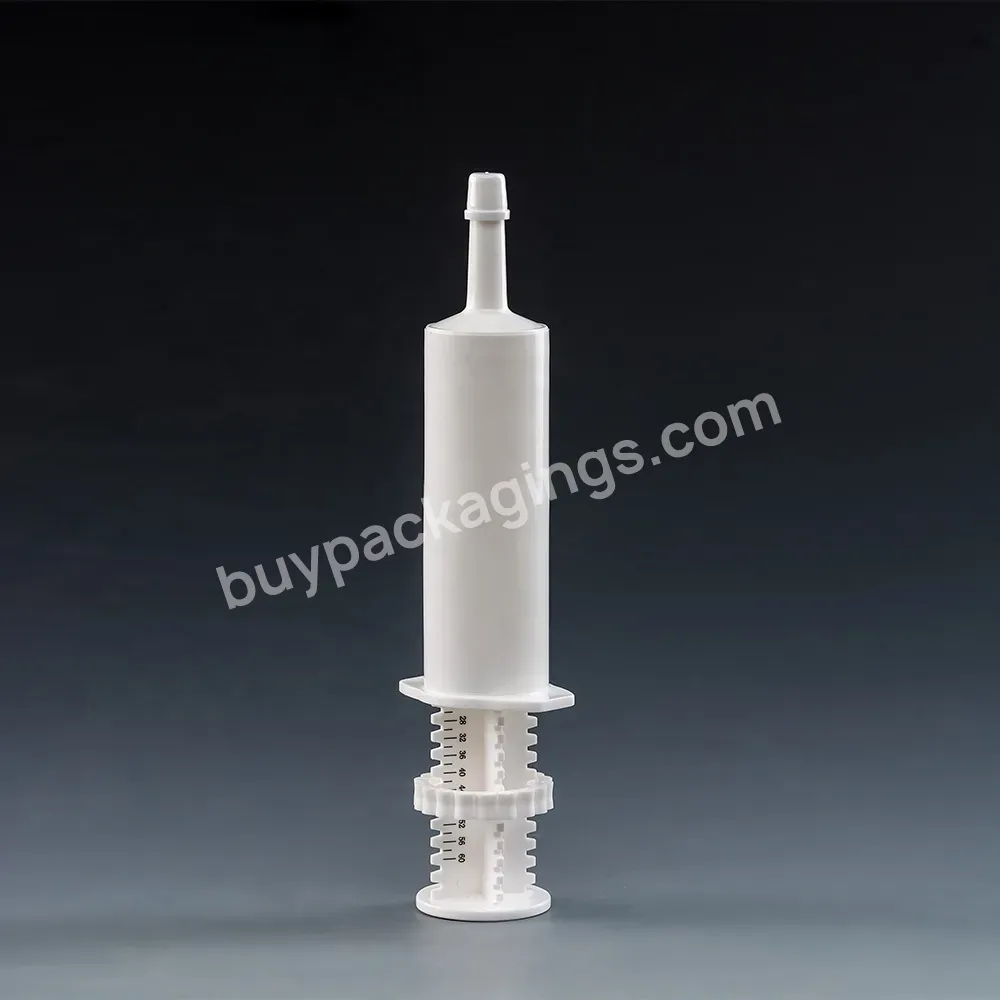 Wholesale Wide Tip Animal Health Supplement Packaging 60ml Veterinary Dial A Dose Syringe Race Horse Equine Paste Syringe