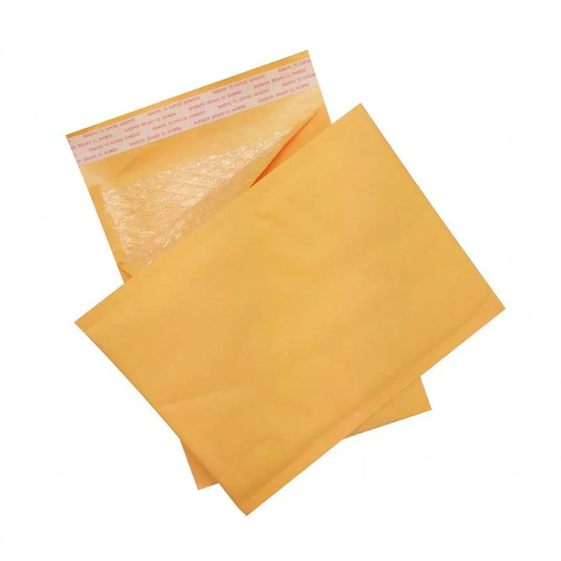 Wholesale Yellow Padded Craft Kraft Postage Paper Shipping Mailing Bubble Mailer Bags Envelope With Bubble