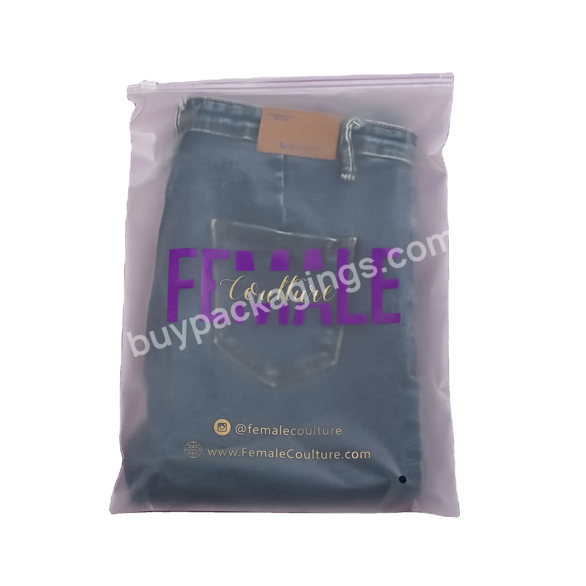 Wholesale Zipper Matte&transparent Resealable Eco Friendly Biodegradable Cloth Packaging Zipper Bags