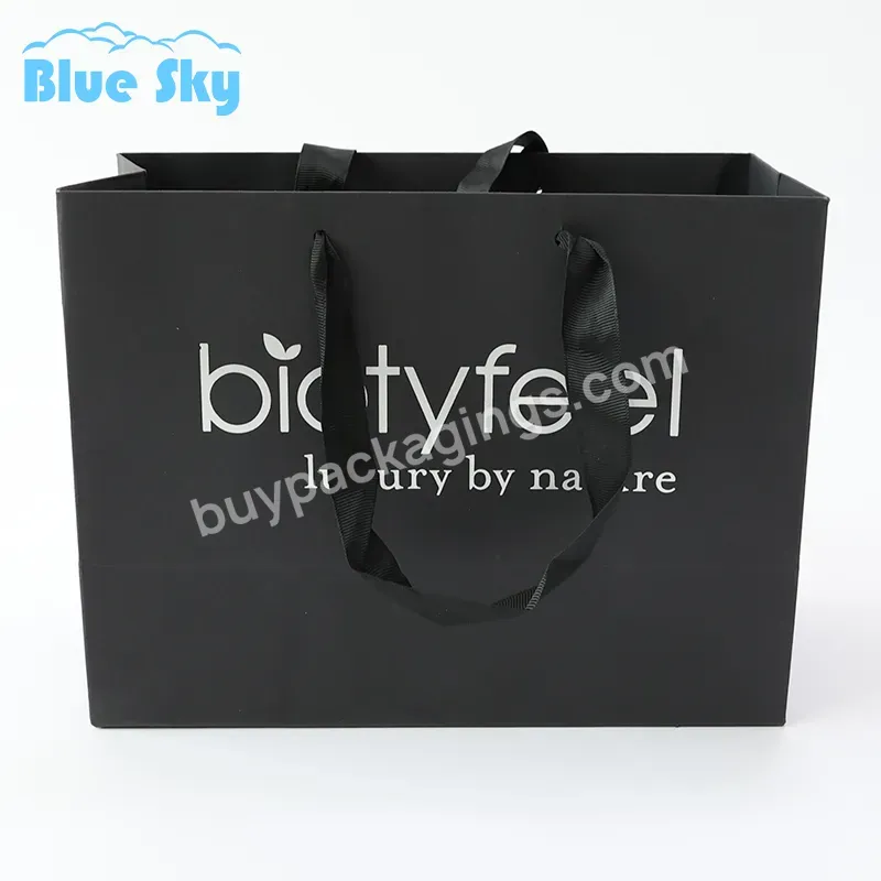 Wholesaler Cheap Price Handbag Black Paper Garment Shopping Packaging Bag