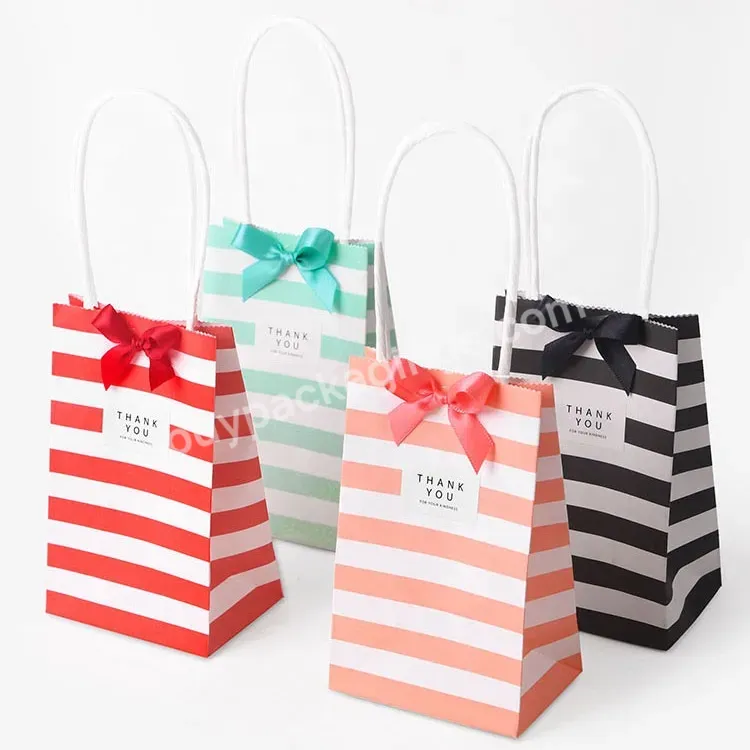 Wholesaler Custom Logo Kraft Paper Christmas Candy Gift Bag Shopping Paper Bags For Sugar