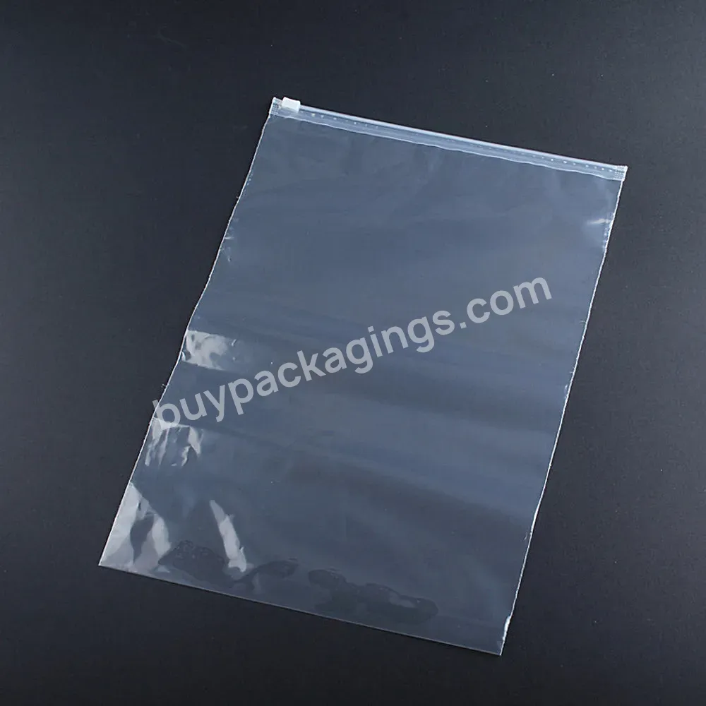 Wholesales Custom Printed With Logo Frosted Transparent Plastic Packing Zipper Bag For Clothing