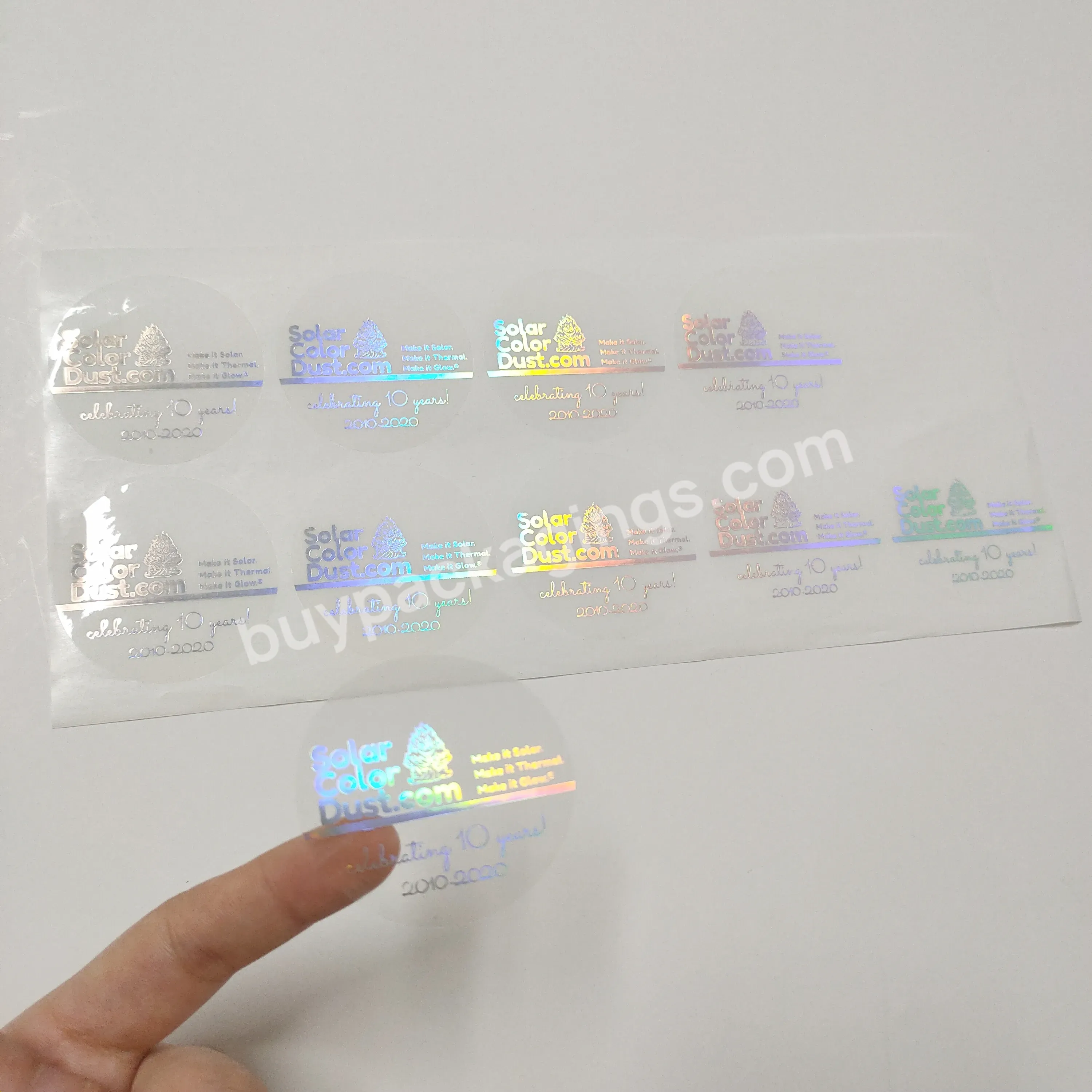 Wholesales Custom Printing Transparent Sticker With Hologram Logo