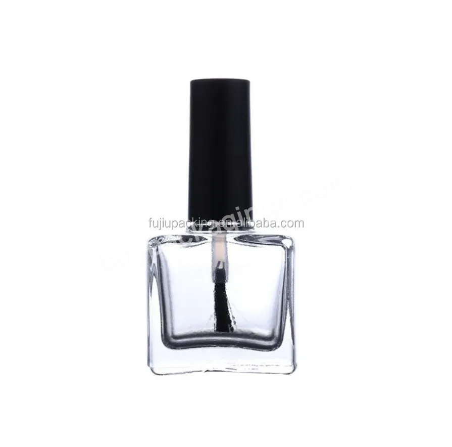 Wholesales Free Sample 5ml 10ml 15ml Clear Empty Square Glass Nail Polish Bottle With Caps And Brush