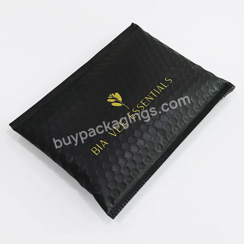 Wholesales Plastic Bubble Envelopes Bubble Mailer Golden Letter Printing Mailing Bags Custom Logo