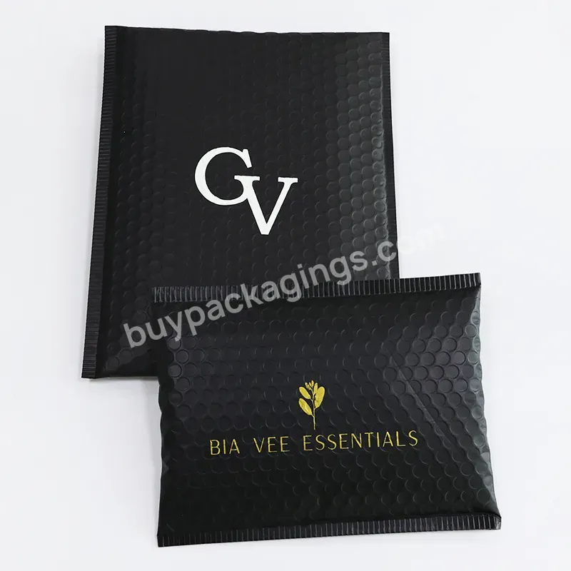 Wholesales Plastic Bubble Envelopes Bubble Mailer Golden Letter Printing Mailing Bags Custom Logo