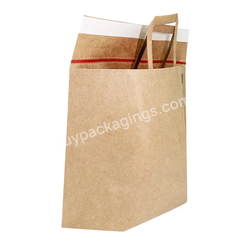 Width X Height + Bottom Fold + Flap Cm Paper Bags With Handles Adhesive Strip Comfortable And Secure Closure Of The Bag